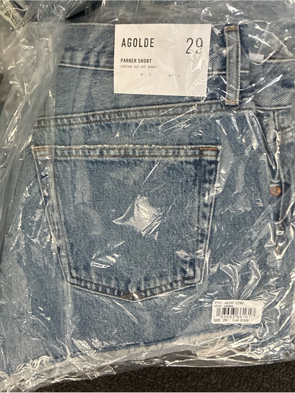 Agolde Parker Vintage Cut Off Short - Light Wash Blue Denim - Size 29 NWT New - Picture 11 of 16